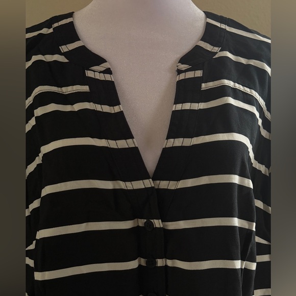 Torrid Harper Black & White Striped Pullover Blouse - Picture 7 of 10